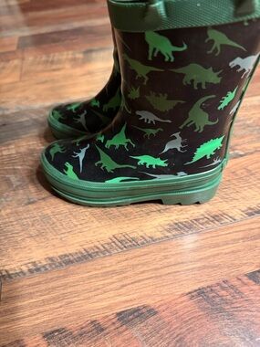 Kids Dinosaur Rain Boots - Green/Black